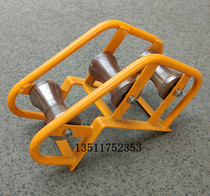  All-steel cable release pulley Iron wheel Three-wheel turning angle right angle turning 7-word big bend annular wellhead protection pulley