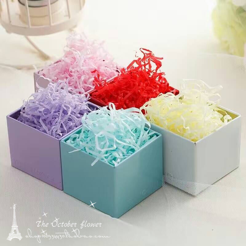 Filler Shredded Paper Gift Box Filler Raffia Shredded Paper Silk Wedding Birthday Gift Box Gift Packing Box Filler