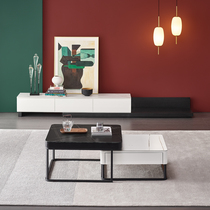 Yichao Italian rock board coffee table TV cabinet combination living room simple modern household large and small apartment retractable floor cabinet