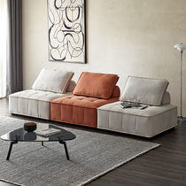 Italian modern simple fabric sofa combination living room three people minimalist Nordic light luxury small apartment double