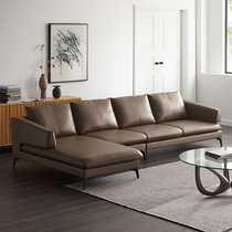 Yichao Italian leather sofa combination first layer cowhide living room light luxury corner L type minimalist sofa home Nordic