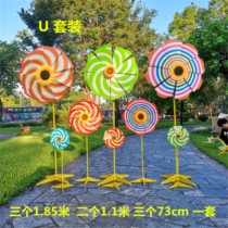 Bright and generous imitation slatted sunflower flower large windmill decoration fashion elegant wedding event photography props