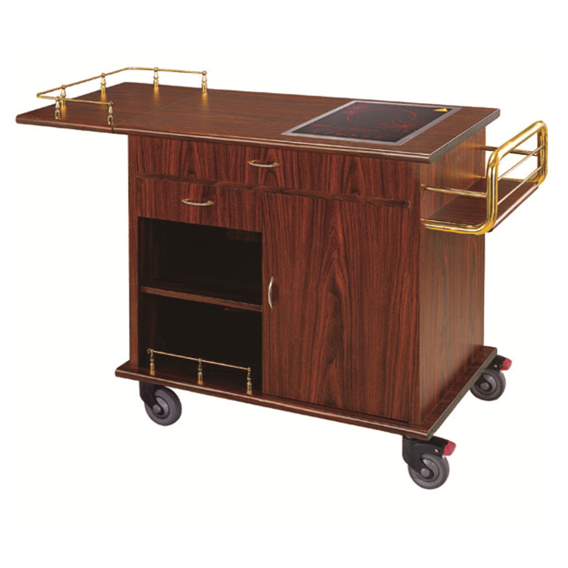 Mobile abalone trolley mobile cooking trolley single-head cooking trolley insulation cooking trolley service car luxury double-head abalone trolley