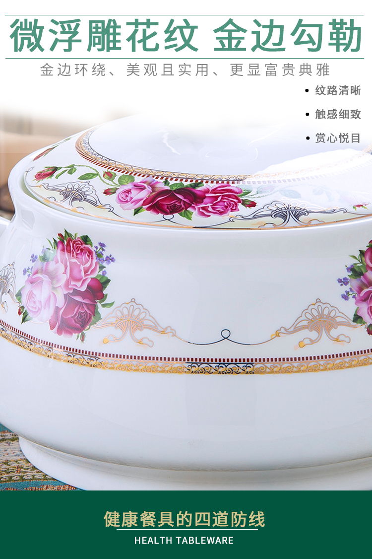 Dishes suit household jingdezhen European - style ipads porcelain tableware ceramics dinner set bowl chopsticks plate combination of Chinese style
