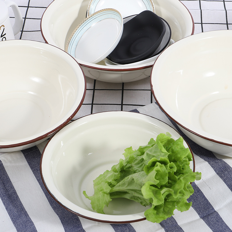 Enamel bowls of old - fashioned nostalgic kitchen household food thickening rainbow such as bowl size bowl mercifully soup basin to Enamel//rainbow such as bowl restaurant