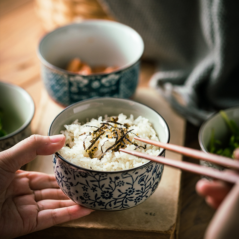 Japanese ceramic bowl tableware restoring ancient ways suit creative household small bowl of rice bowls to eat salad bowl noodles in soup bowl NJ