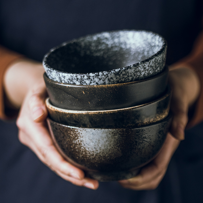 Japanese rice bowls of household ceramic bowl of beef noodles in soup bowl 4.5 "creative restoring ancient ways Japanese small dishes tableware suit NJ