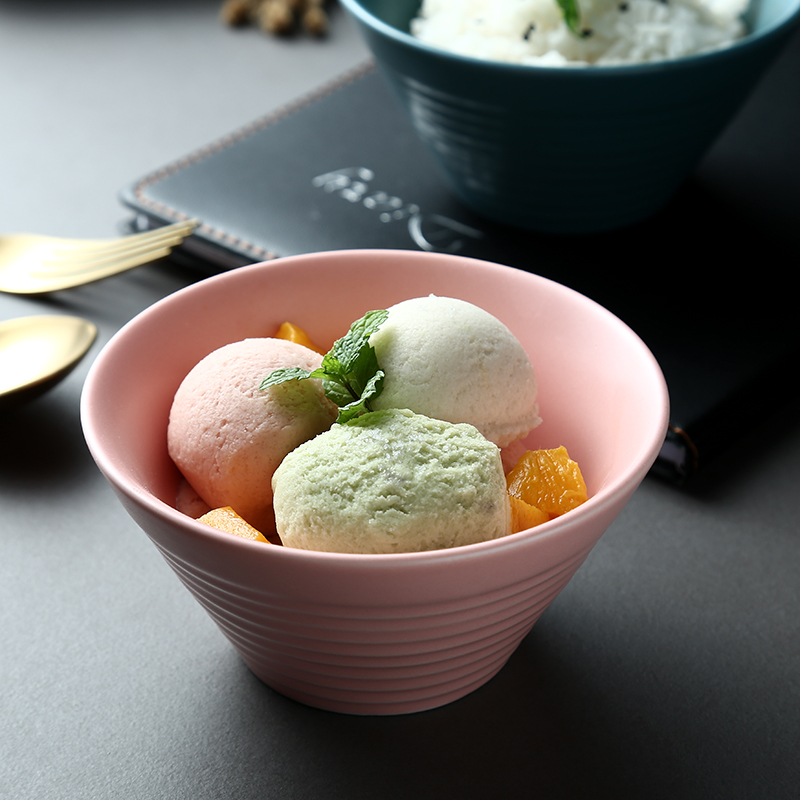 Nordic creative ceramic bowl of rice bowls new small bowl of ice cream dessert salad bowl bowl to eat bread and butter of household utensils, NJ