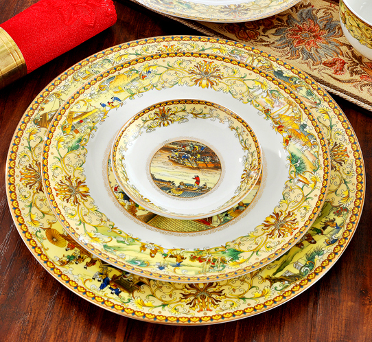 Dishes suit household combination of European jingdezhen ipads porcelain tableware Dishes chopsticks Chinese ceramic bowl Dishes for dinner