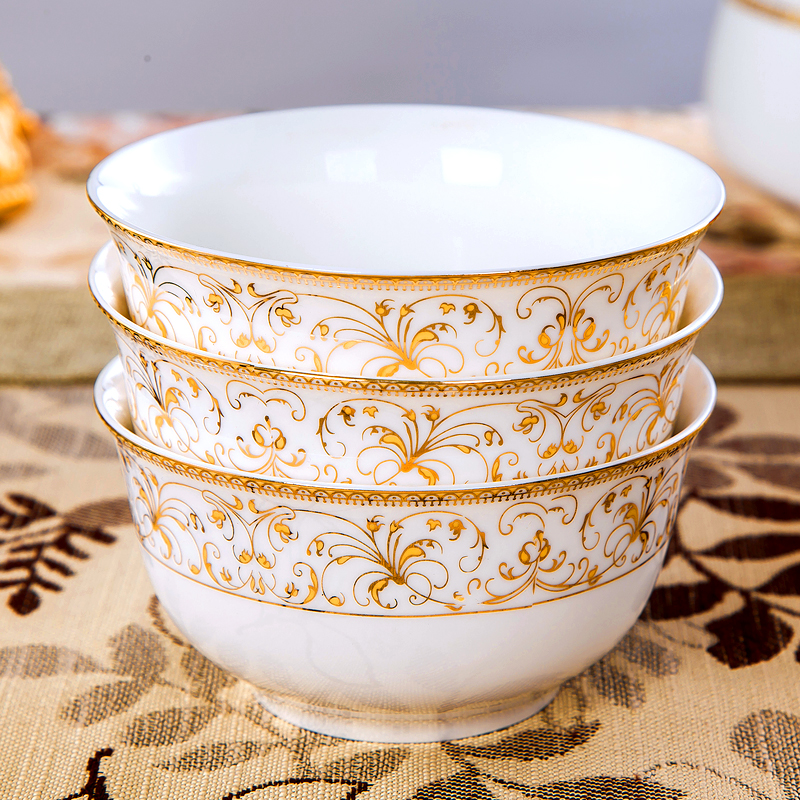 Dishes suit household jingdezhen European - style ipads porcelain tableware ceramics dinner set bowl chopsticks plate combination of Chinese style