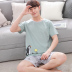 Summer mens bông trẻ mỏng pajama ngắn tay áo quần short thiết lập kích thước lớn mùa hè nhà mens váy trẻ quần áo. 