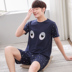 Summer mens bông trẻ mỏng pajama ngắn tay áo quần short thiết lập kích thước lớn mùa hè nhà mens váy trẻ quần áo. 