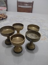  5 Tibetan ghee lamps Pure copper oil lamps Nostalgic old objects