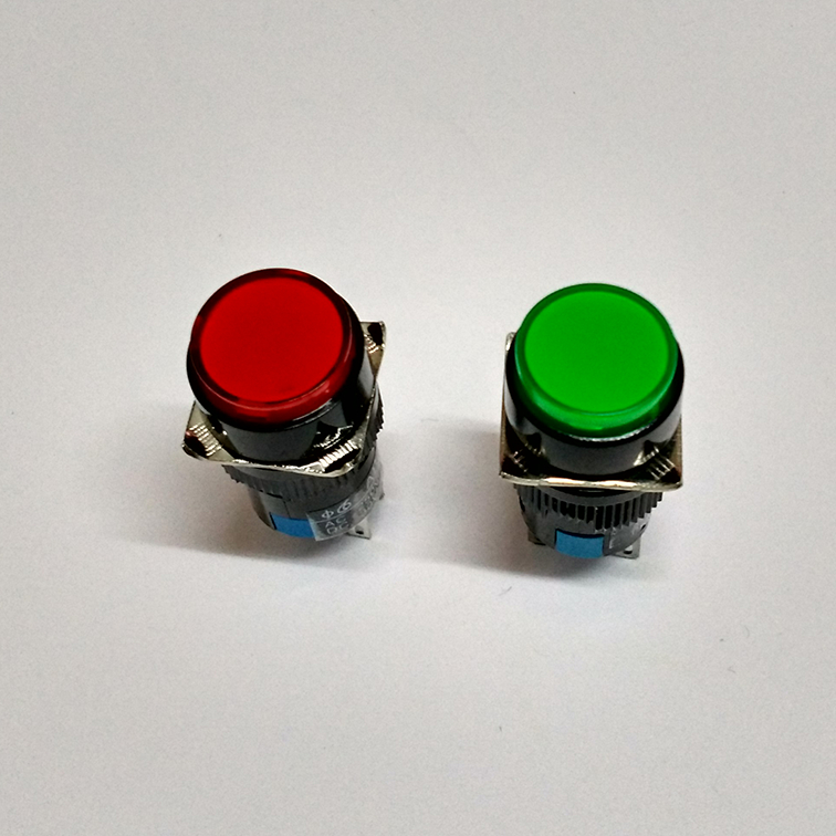 AL6-A round point motion switch AB6-A 1 open 1 closed self-locking button switch with lamp with lock 5 foot red green yellow