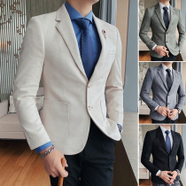 Rich bird mens suit Korean trend casual Ruffian handsome autumn deer leather jacket slim handsome small suit man