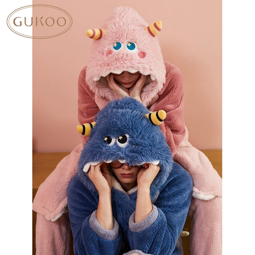 Зимняя пижама для влюбленных, коралловый бархатный милый зимний банный халат