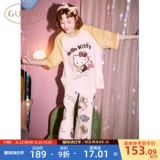 Gukoo/果壳 Hello Kitty, летняя пижама, хлопковый спортивный комплект