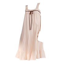 Gukoo Nutshell Nightdress Autumn Premium Suspender New Pure Cotton Long Sleeve Womens Homewear Two-piece Nightgown C