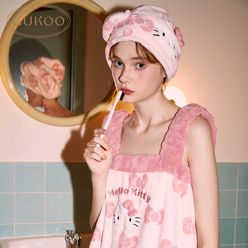 Gukoo/果壳 Женский Sanrio Co-Brense 2025 Новый плюшевый впитывание милый женский душевой шапок