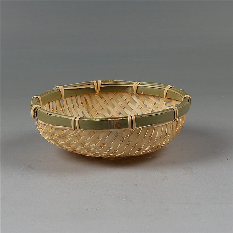 New Products Hand Woven Bamboo Basket Fruits Pan Bamboo Basket Mini Bamboo Bowls Small Dustpan Performances Dance Props