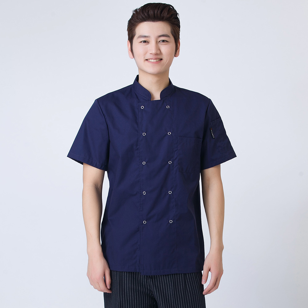 Khách sạn đầu bếp quần áo tay áo ngắn Chef workclothes quần áo mùa hè Tây nhà hàng nhà hàng căng tin nhà bếp nam và đồng phục đầu bếp nữ