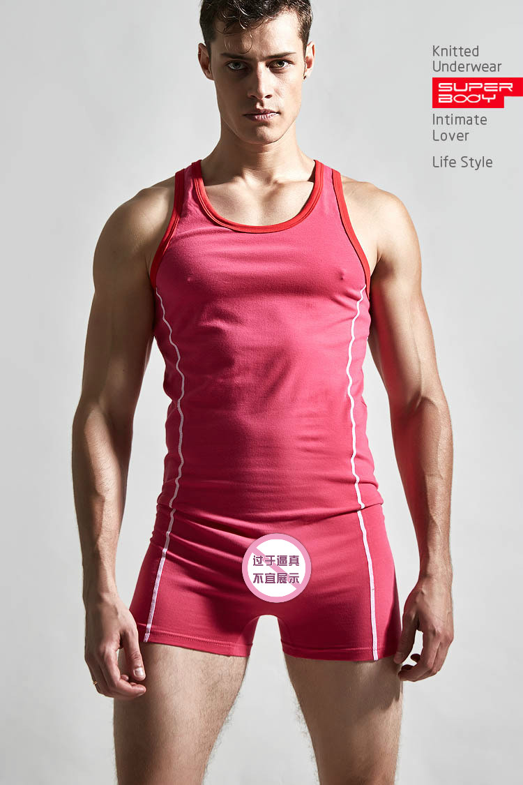 . Đồ lót nam SUPERBODY chất lượng rắn màu thân áo cotton sáng mịn bộ đồ lót 0613 bộ đồ thể thao