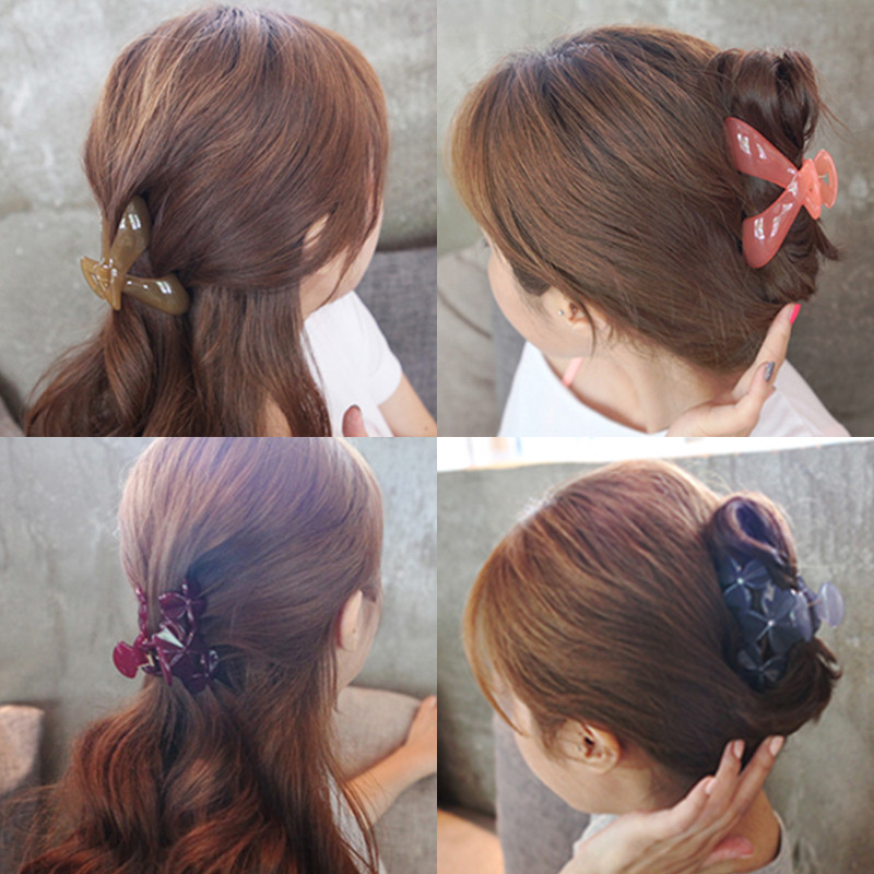 Hairpin female South Korean back head grip big hairpin grip bath lovely delicate web celebrity ponytail curly straight hair accessory