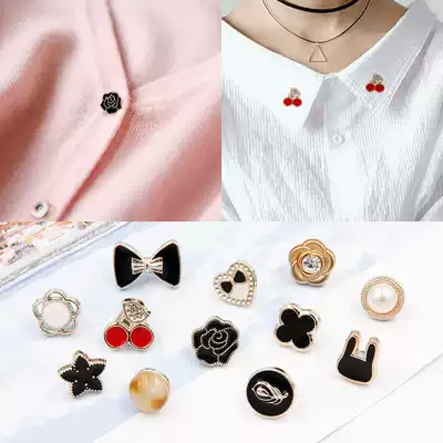Anti-light brooch female temperament accessories simple small black clip small pin women's coat pin cardigan sewn-free corsage jewelry