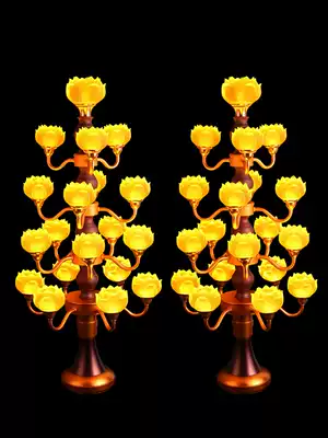 Seven products, nine products, glass lotus lights, colorful Buddha lights, Buddha hall, temple supplies, Buddha lamps, Buddha lamps, Changming lamps