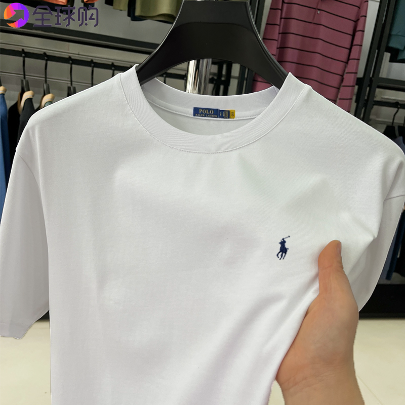 Authentic Ralph Lauren Short-Sleeve T-Shirt, Summer Casual Fashion, High-End Pure Cotton, Pony Logo Top, New Model for Men and Women