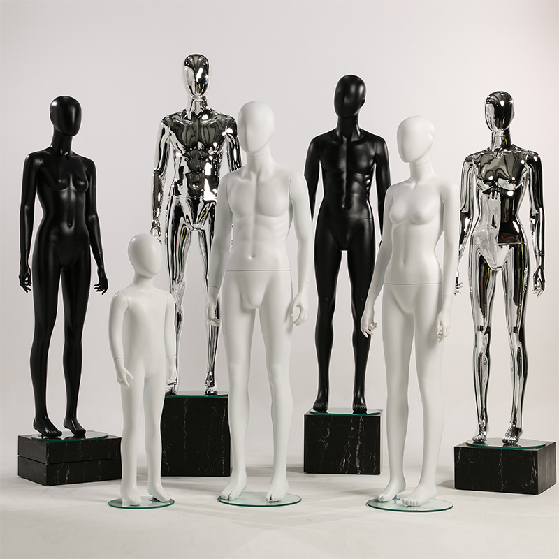 Upscale male and female children model props pro-sub-clothing shop window man desk display shelf electroplating full body model