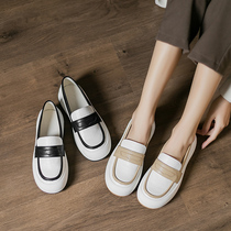 Helen Pavilion Black Small Leather Shoes 2021 New Single Shoes British Wind Spring Joker Korean Loafers Womens Tide