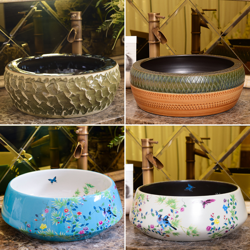 American Eurostyle Classic Retro Dressing Room Ceramic Handwashing Art Bathroom Terrace Basin Wash Basin Wash Basin