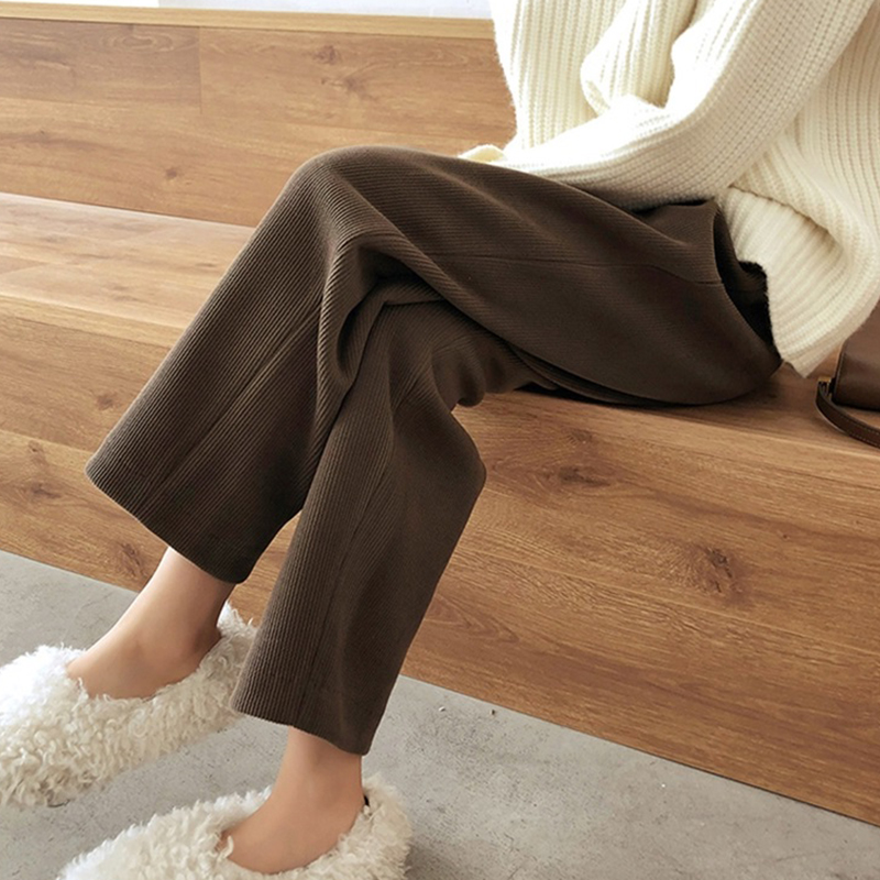 Maternity pants spring and autumn outside wear fashion trousers plus velvet plus thick luo pants loose tide mom wide leg pants pregnant women autumn wear