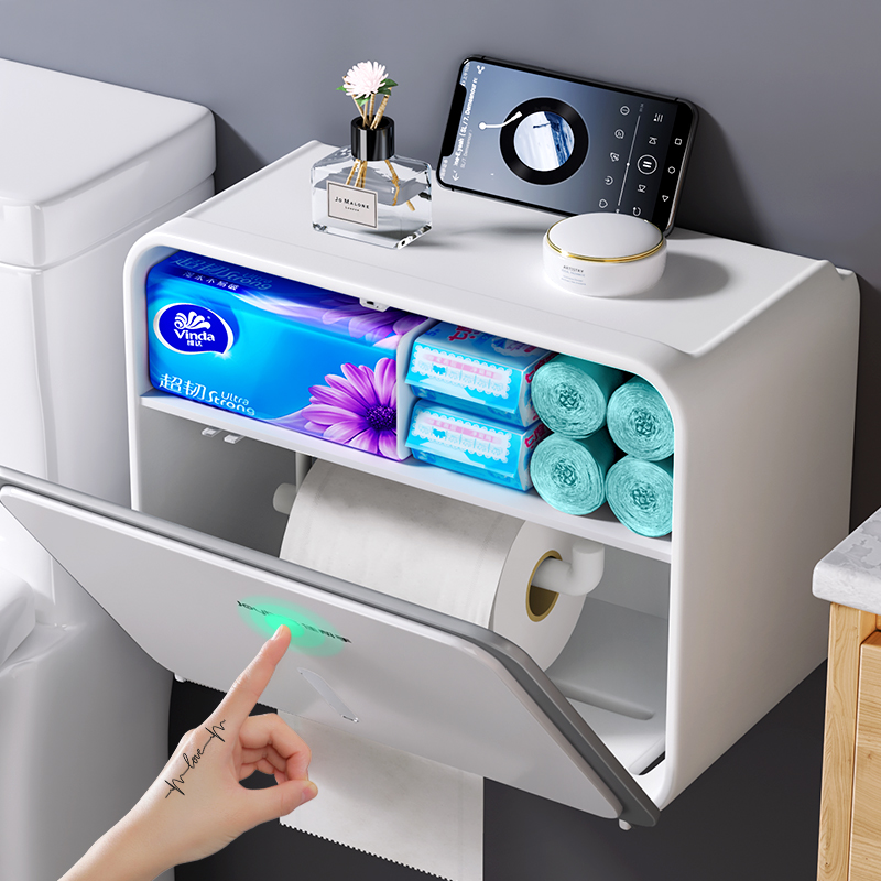 Good helper toilet tissue box free punching waterproof toilet toilet paper box shelf wall hanging toilet paper drawer box