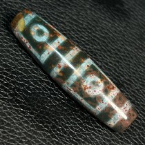 Tibetan cinnabar gate four-eyed dzi beads old mine agate accessories Buddha beads bracelet necklace waist beads top beads Lezi beads