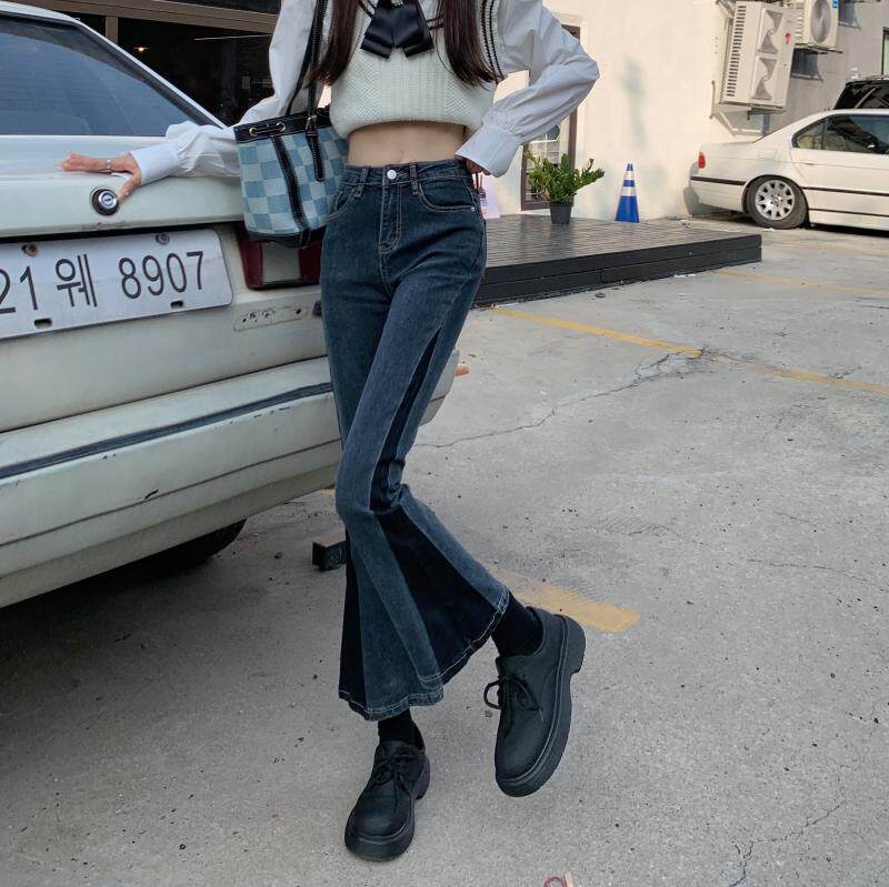 梨型身材小个子女新款牛仔裤子2022年早秋高腰设计感小众微喇叭裤详情14