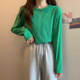 Приятная телу осенняя футболка, модный лонгслив, по фигуре, подходит для подростков, в западном стиле