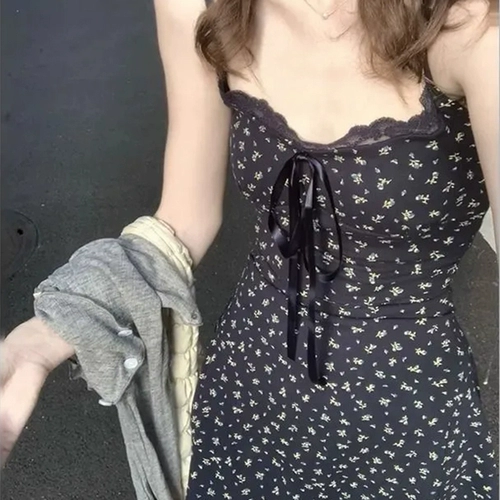 Синяя летняя небольшая мини-юбка, комплект, французский стиль, цветочный принт, в цветочек, подходит для подростков