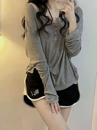 Летний лонгслив, свободный крой, городской стиль, французский стиль, защита от солнца