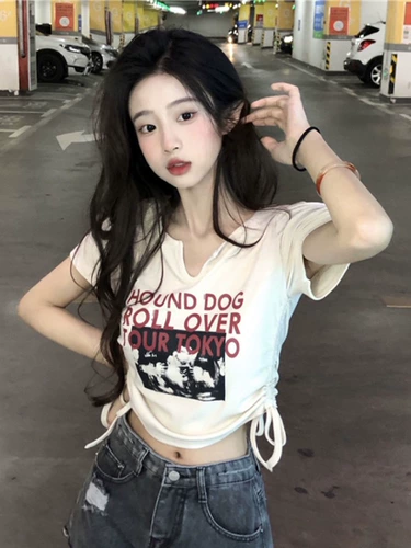 Shanfang Feng Sweet Girl Special Visat v -neck с коротким