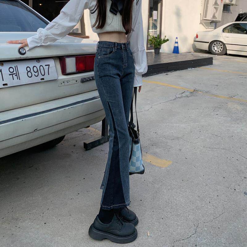 梨型身材小个子女新款牛仔裤子2022年早秋高腰设计感小众微喇叭裤详情16