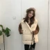 Áo cotton nữ mùa thu đông 2018 cổ áo mới cho nữ cổ áo không tay áo khoác áo khoác học sinh áo vest cotton rộng áo hoodie nữ form rộng Áo vest