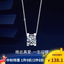 T400 single diamond necklace female choker sterling silver 2021 New light luxury niche wedding birthday gift to girlfriend