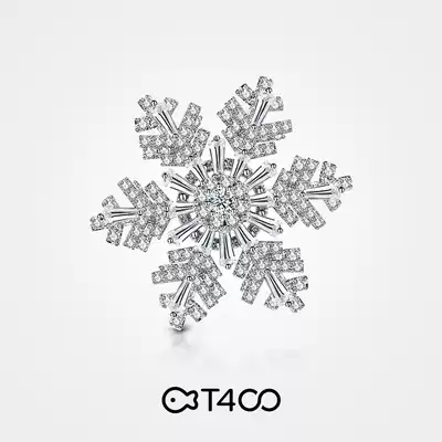 T400 rotatable Snowflake Brooch high-grade women 2021 New Tide jacket blazer suit coat corsage pin