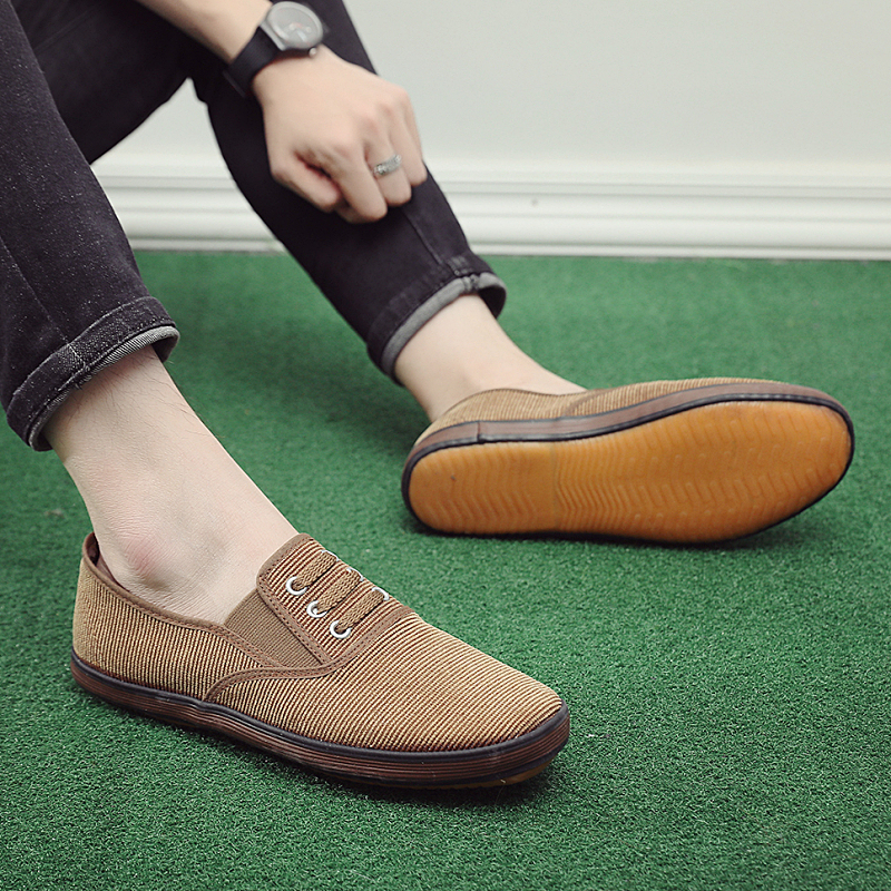 Spring and Autumn New Casual Men's Shoes Men's Canvas Shoes Korean Style Men's Single Shoes Work Shoes Breathable Soft Soles