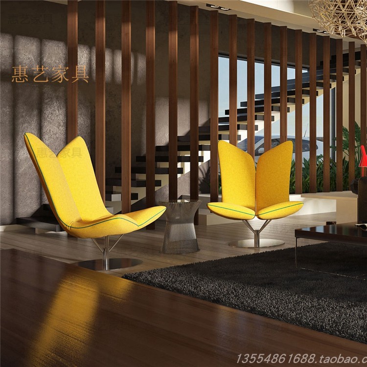 Angel Angel Shaped Lounge Ghế Nhà thiết kế Bắc Âu Câu lạc bộ Khách sạn sáng tạo Trang trí lắp ráp mềm Phim và nội thất TV ghế đẩu