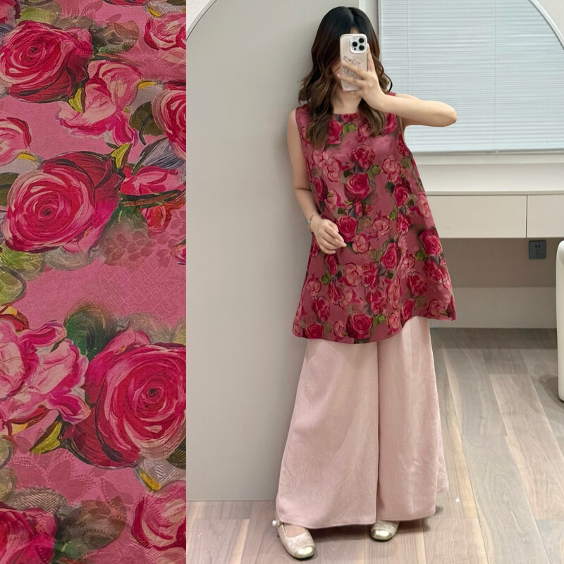 100% Mulberry Silk Red Cloud Yarn Floral Apple Pumpkin Blueberry Round Neck Large A-Line Backless High-End Doll-Style Tank Top 100% Mulberry Silk Red Cloud Yarn Floral Apple Pumpkin Blueberry Round Neck Large A-Line Backless High-End Doll-Style Tank Top