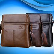 袋鼠真皮手提包男士包包单肩斜挎包商务小背包潮