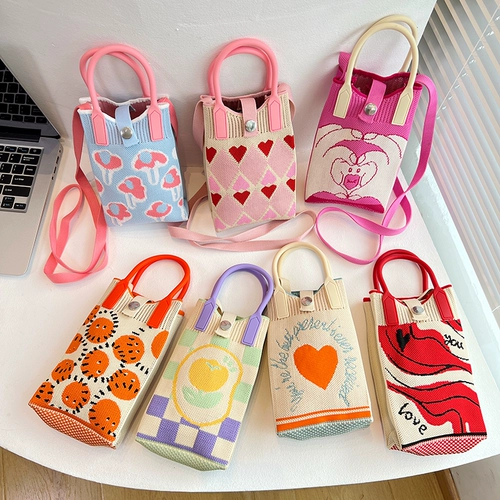 Маленькая небольшая дизайнерская трикотажная сумка через плечо, подарок на день рождения